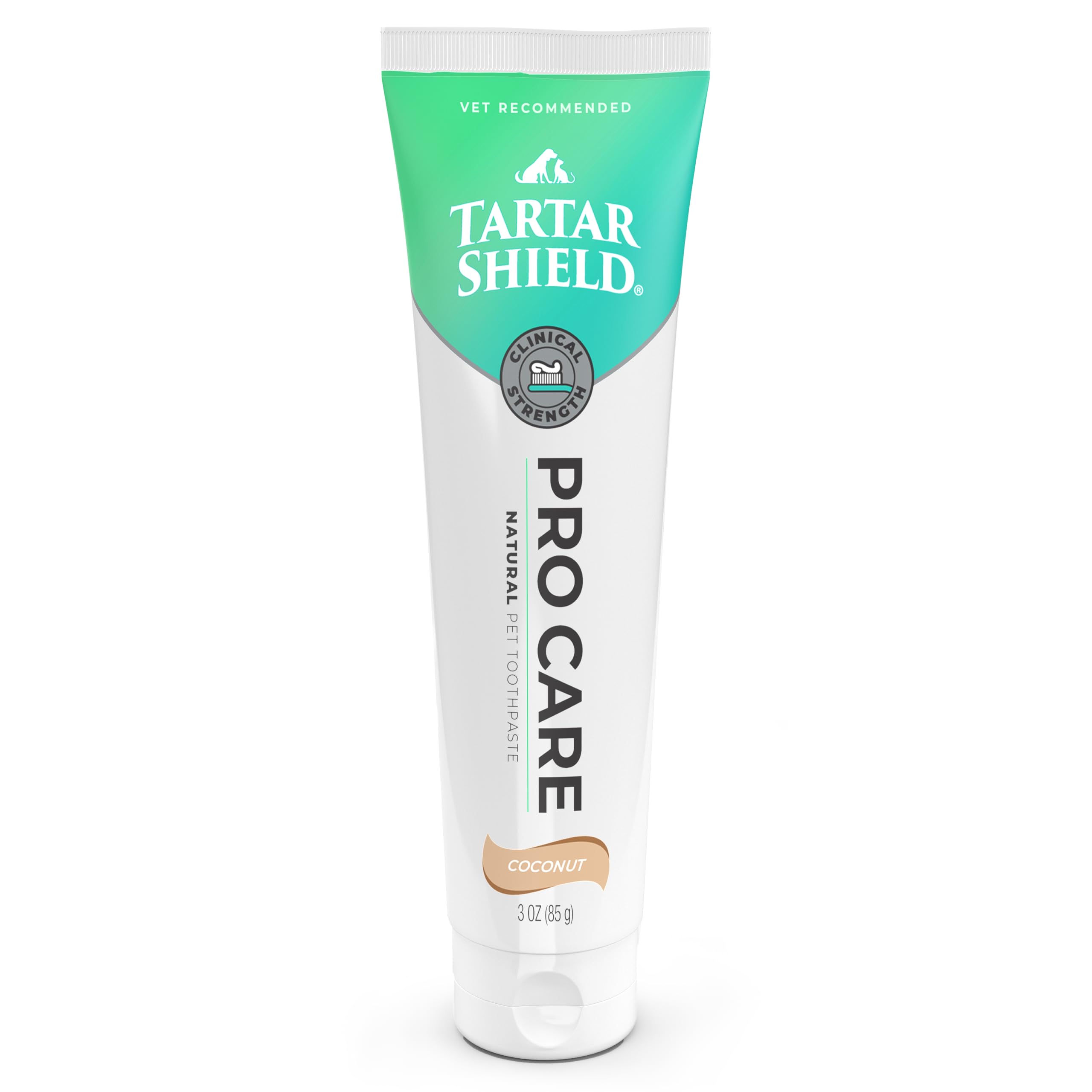 Tartar Shield Pro Care toothpaste tube front view for easy pet dental care