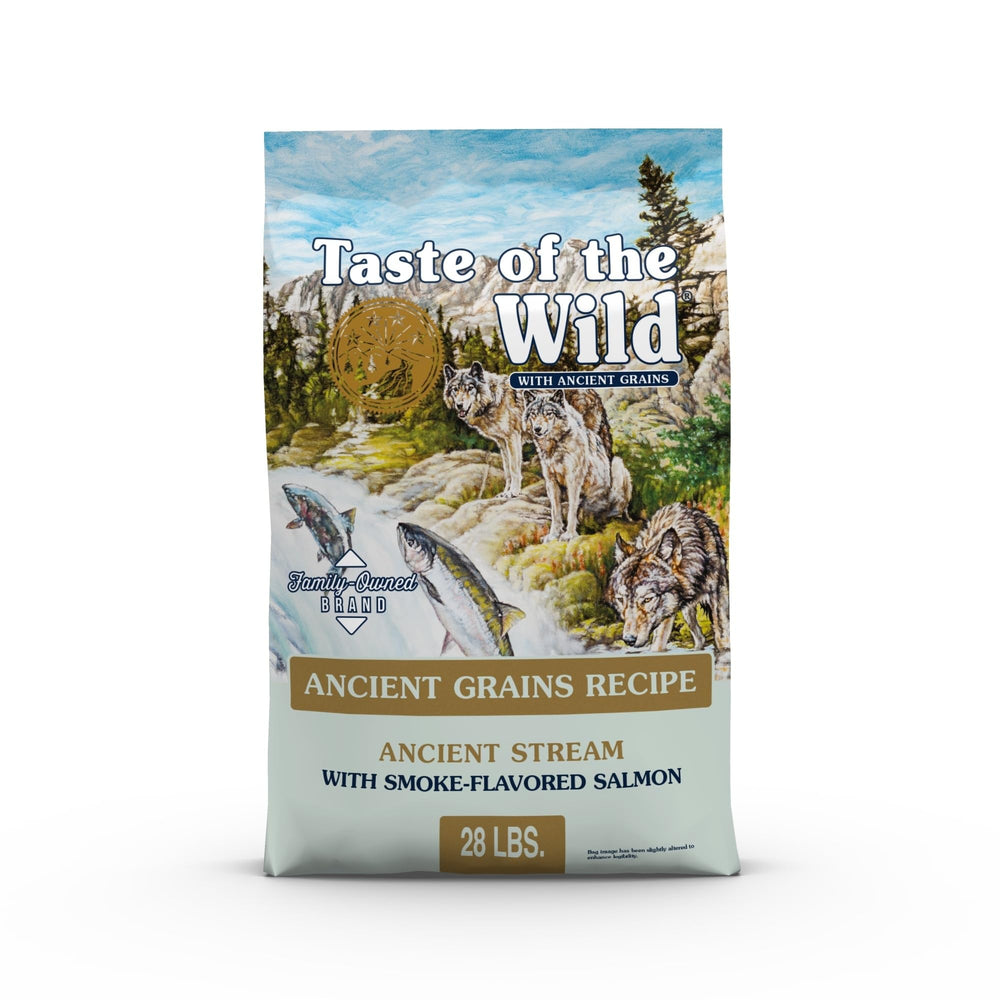 Taste of the Wild Ancient Stream salmon bites for dogs support shiny coats