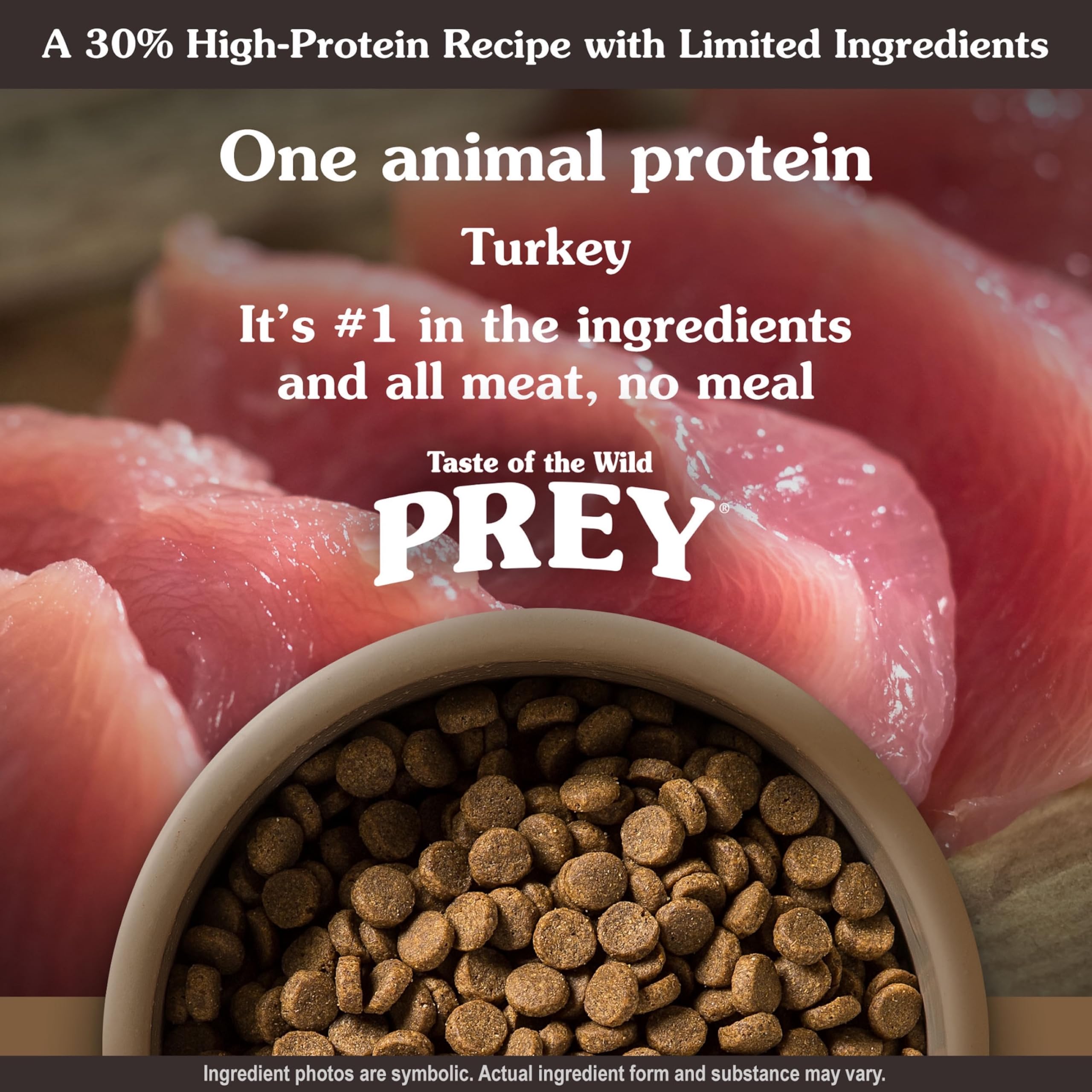 Taste of the Wild Prey Turkey bowl served reveals savory color and appetite appeal
