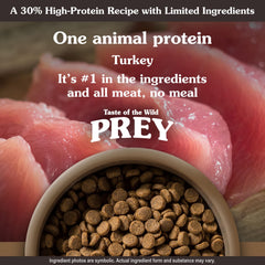 Taste of the Wild Prey Turkey bowl served reveals savory color and appetite appeal