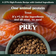 Taste of the Wild probiotics label signals added digestive support for daily meals.