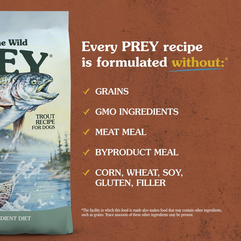 Taste of the Wild spring-fed trout ingredients highlight a clean protein source.