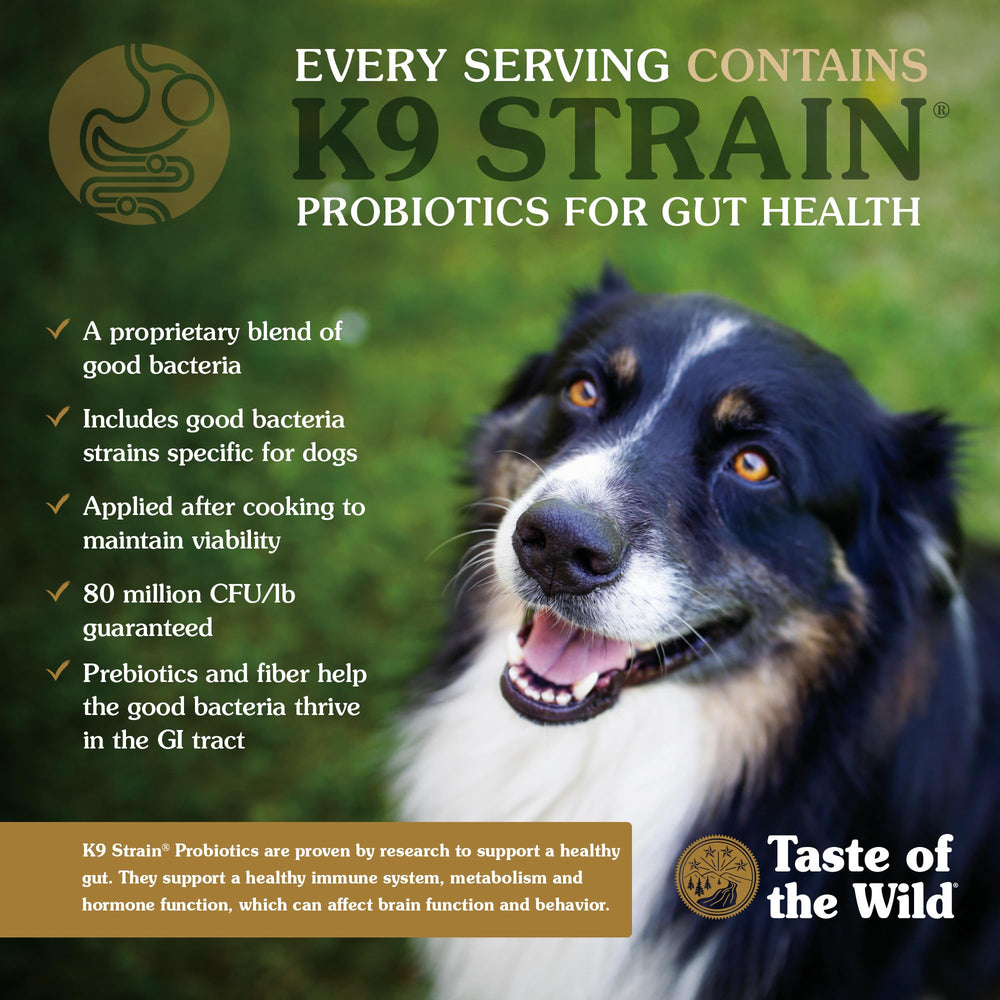 Taste of the Wild vitamins and minerals with superfoods for balanced nutrition.