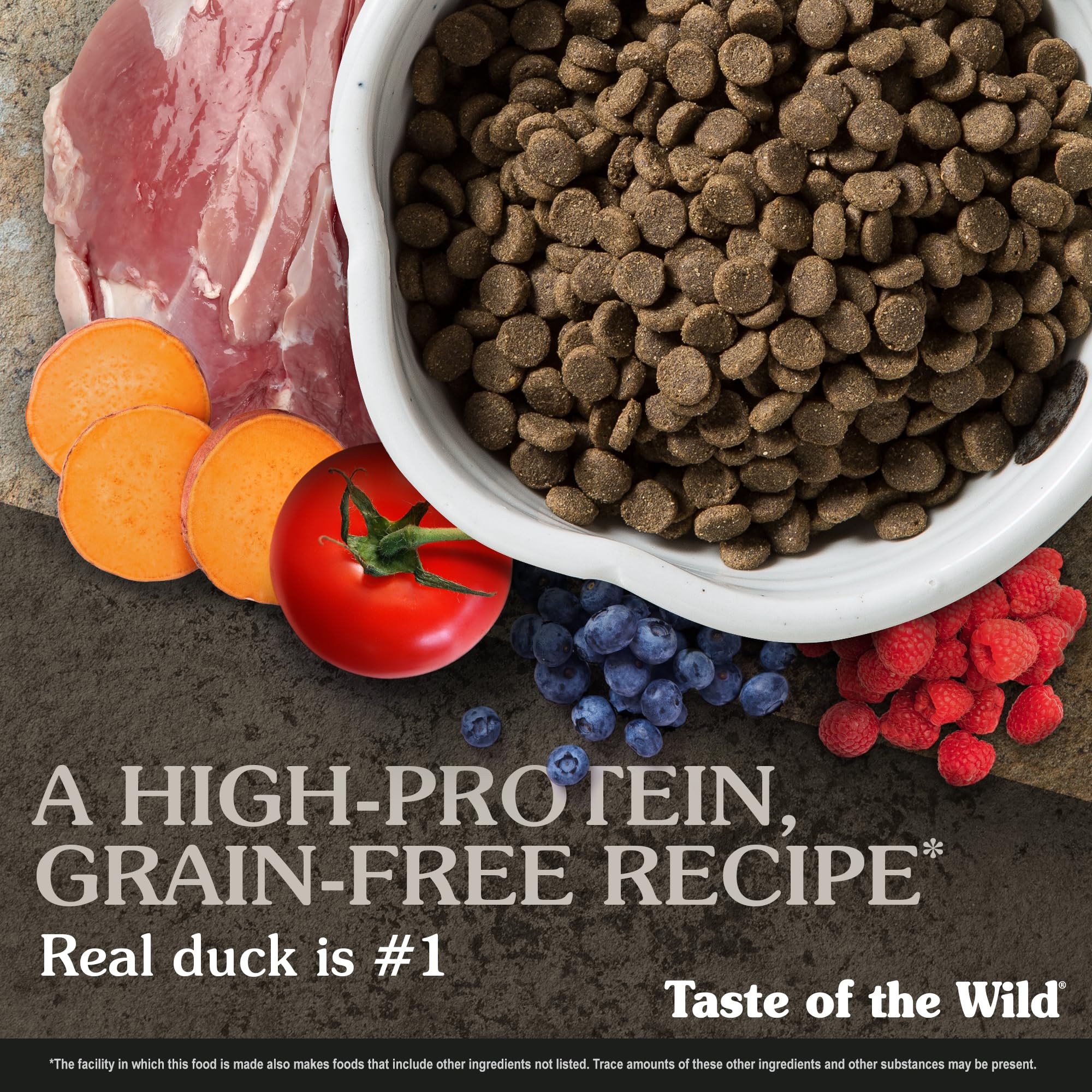 Taste of the Wild Wetlands sweet potatoes and peas provide digestible energy and flavor.
