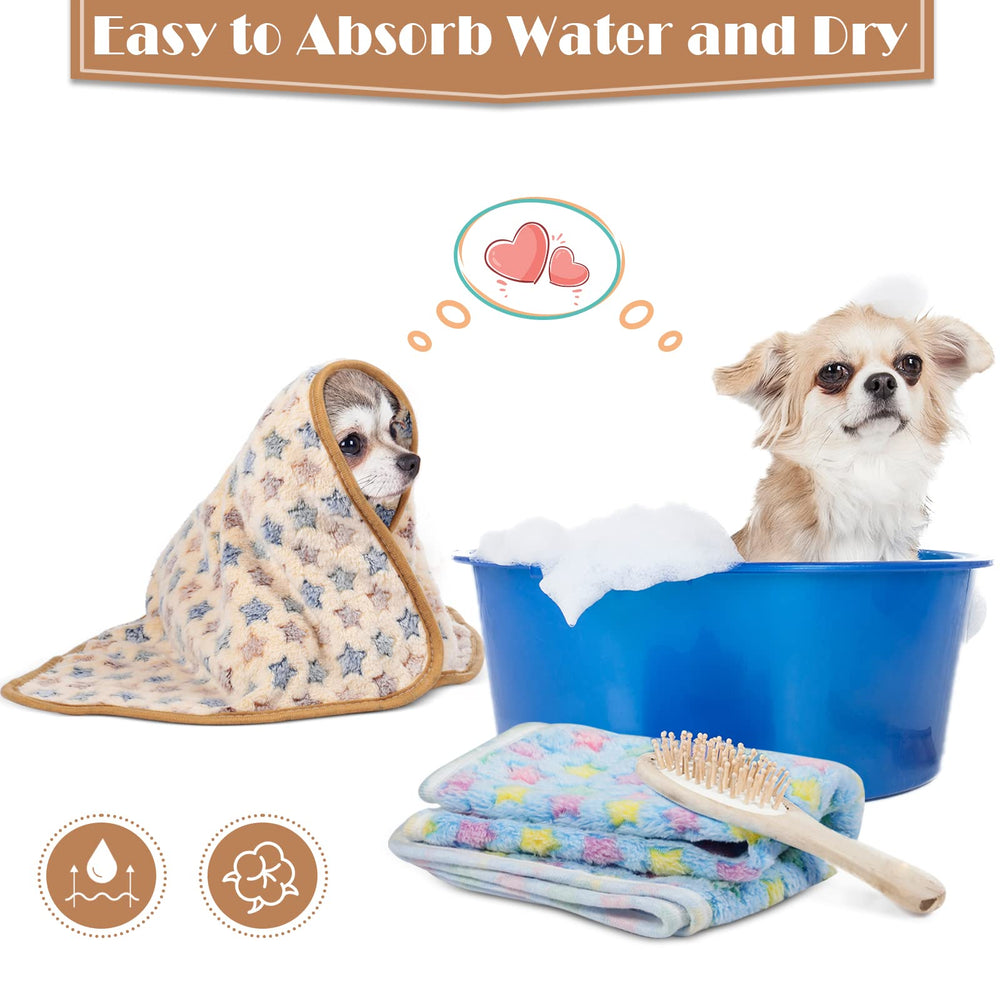 Tatuo dog blanket star blue pattern brightens playtime and naps.
