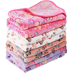 Tatuo paw-print blanket four-pack, front view, cozy multi-pet option.