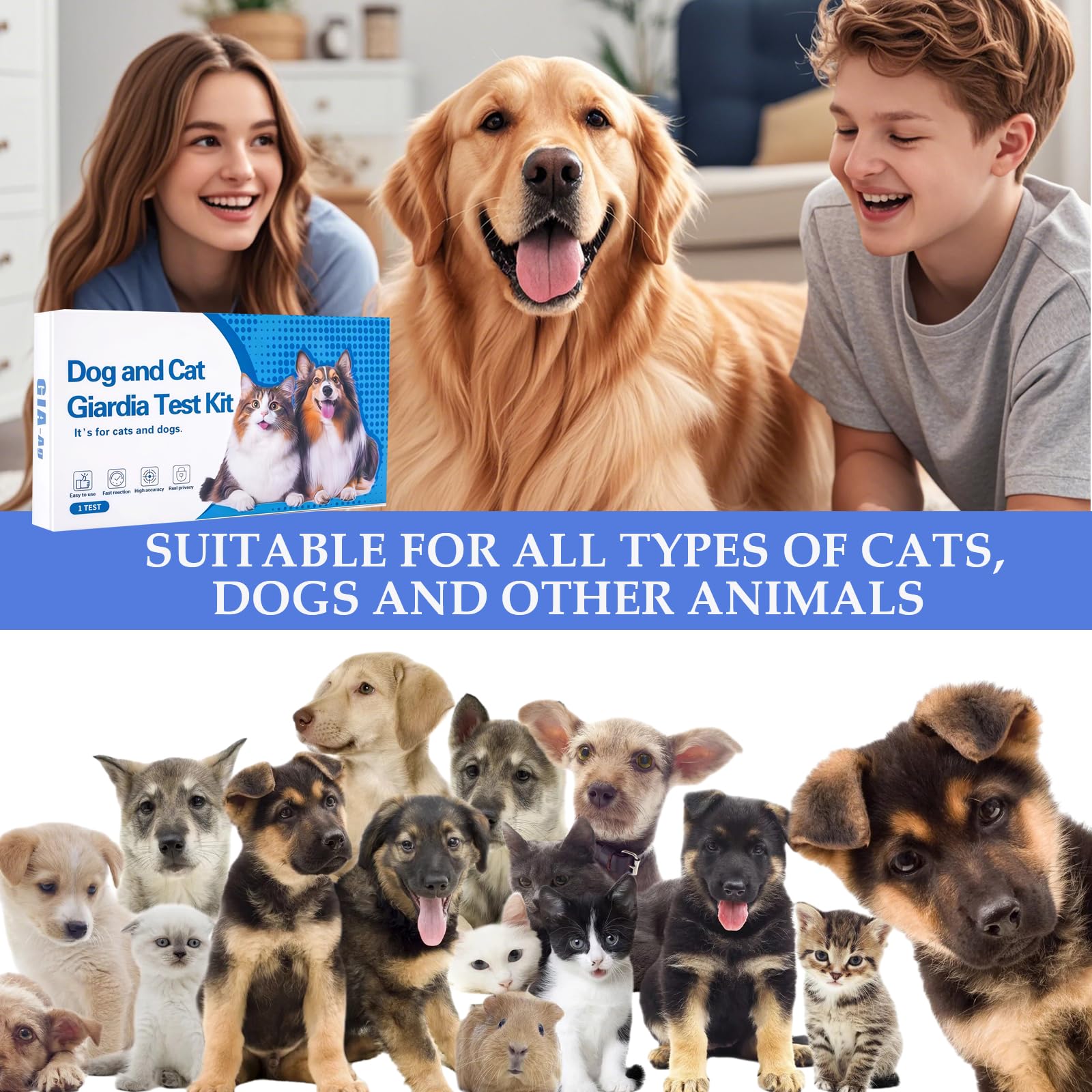 Tauphete Giardia Test Kit collection swab for easy pet sample collection.