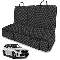 TAUYANG dog seat cover on BMW backseat with precise fit.
