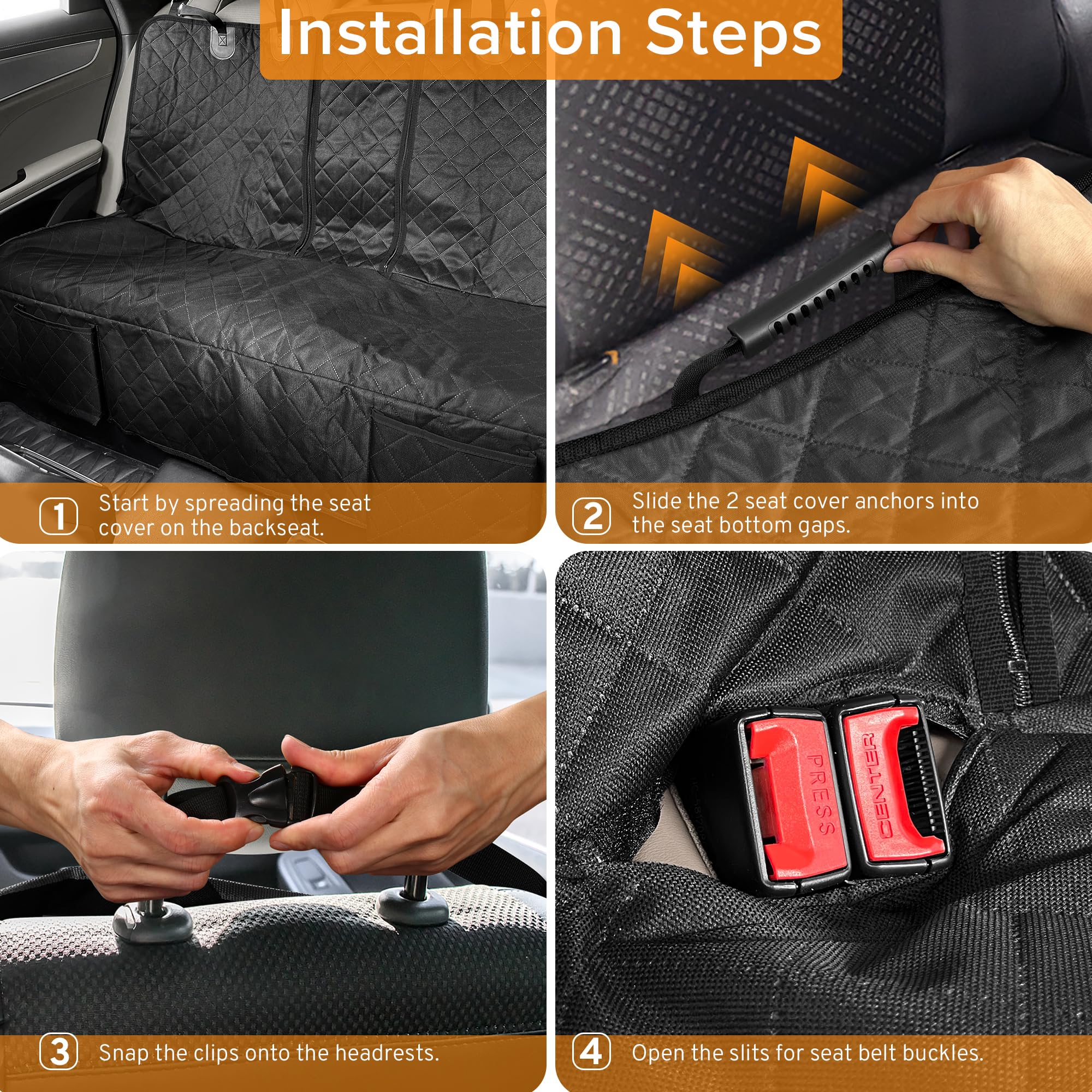TAUYANG seat belt openings enable harness access.