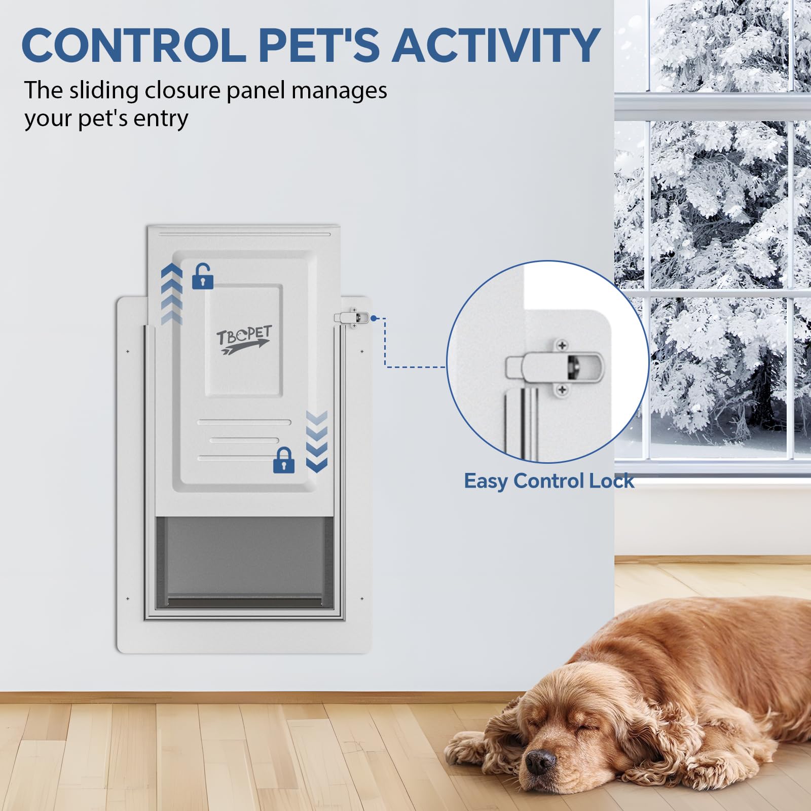 TBC PET Dog Door suitable for small to medium dogs under 40 lbs