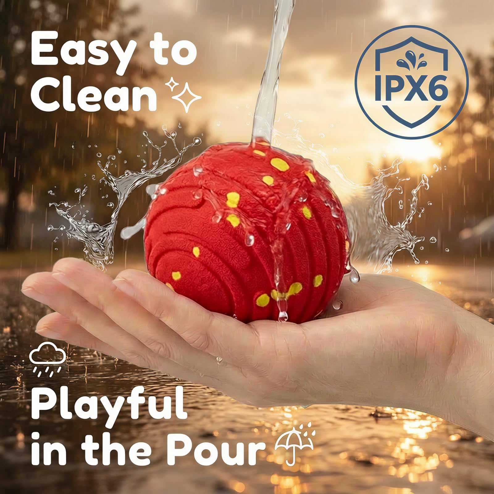 TBC PET IPX6 waterproof ball withstands splashes and rain during outdoor fun