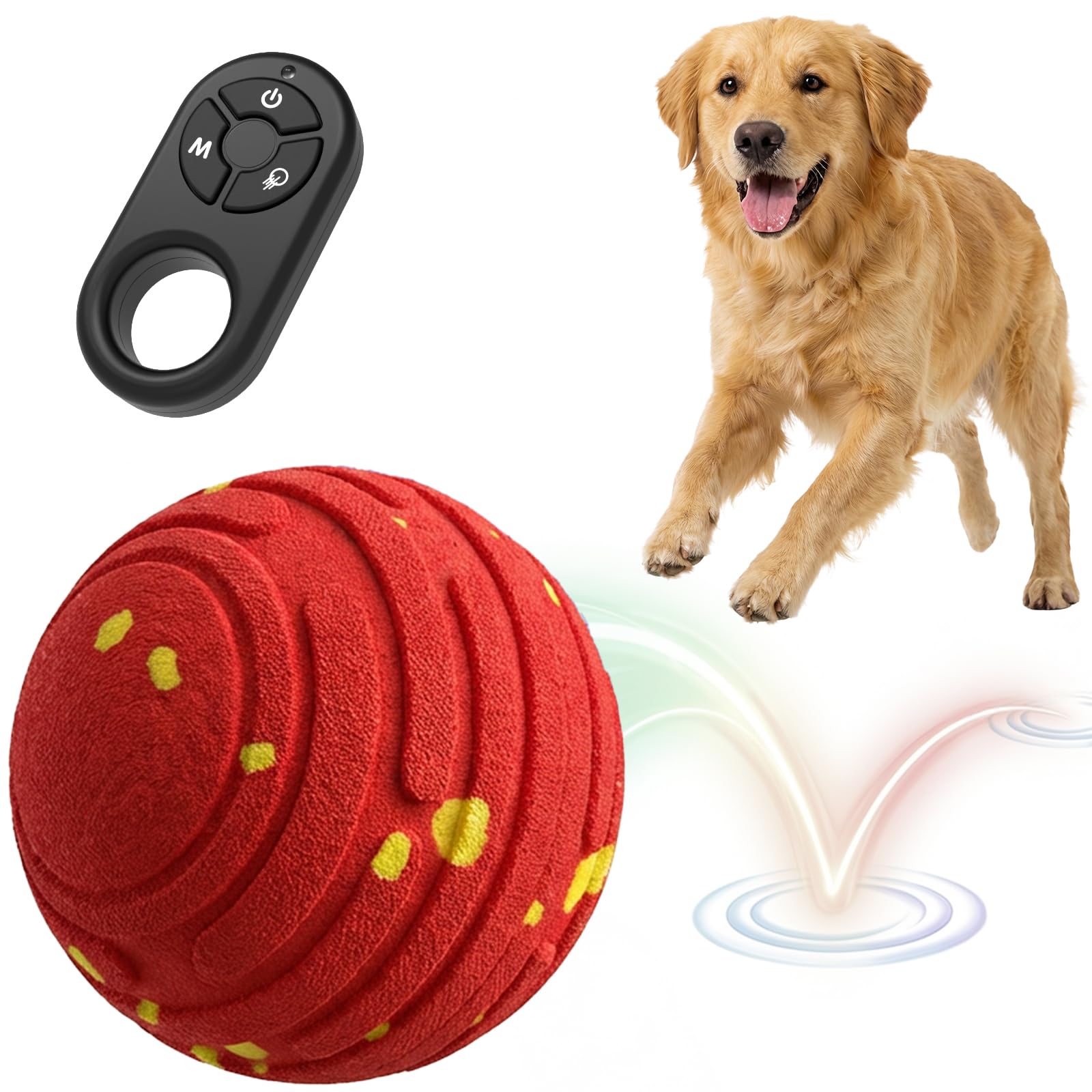TBC PET Interactive Dog Ball remote control in action for engaging playtime