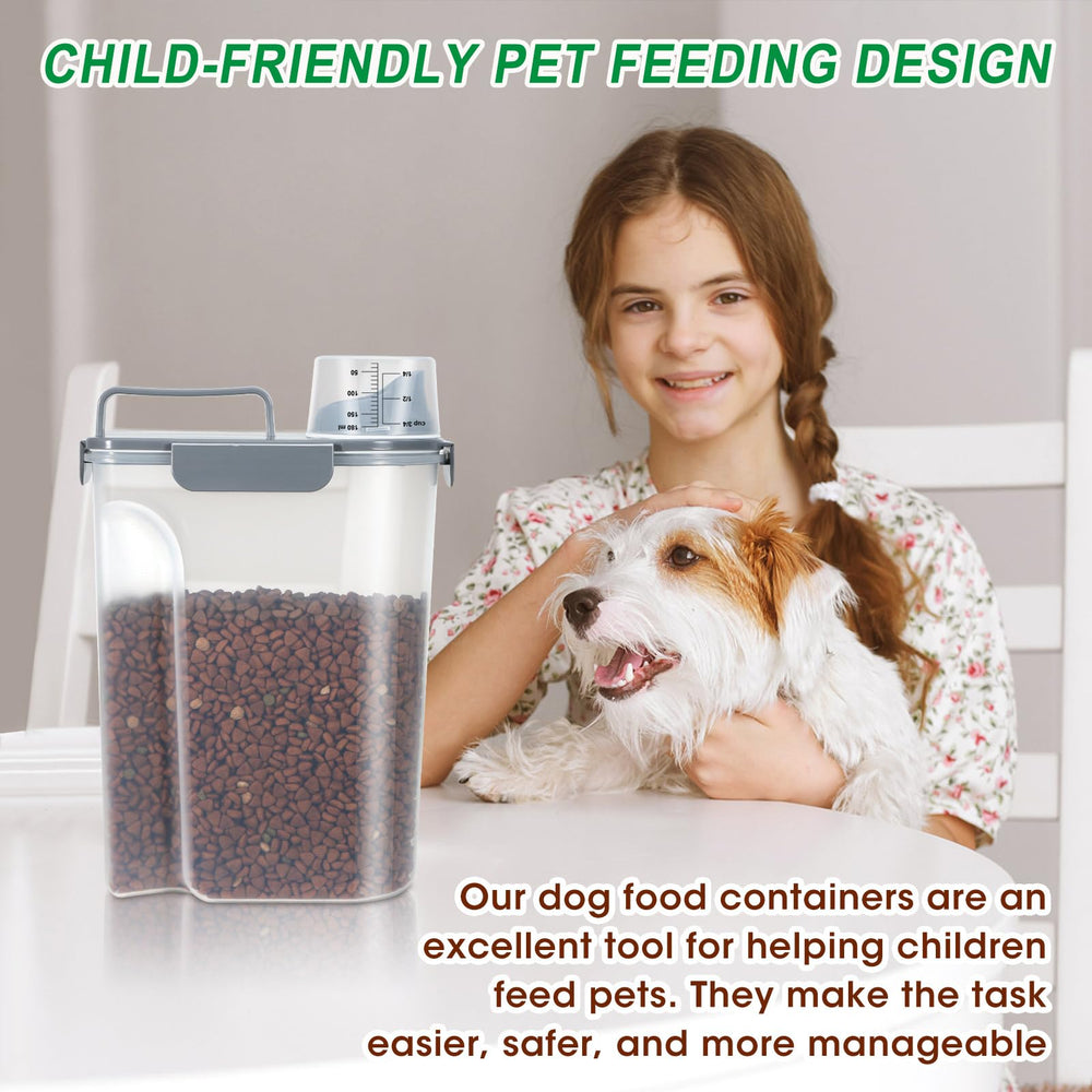 TBMax airtight container uses snap-lock latches to keep kibble fresh.