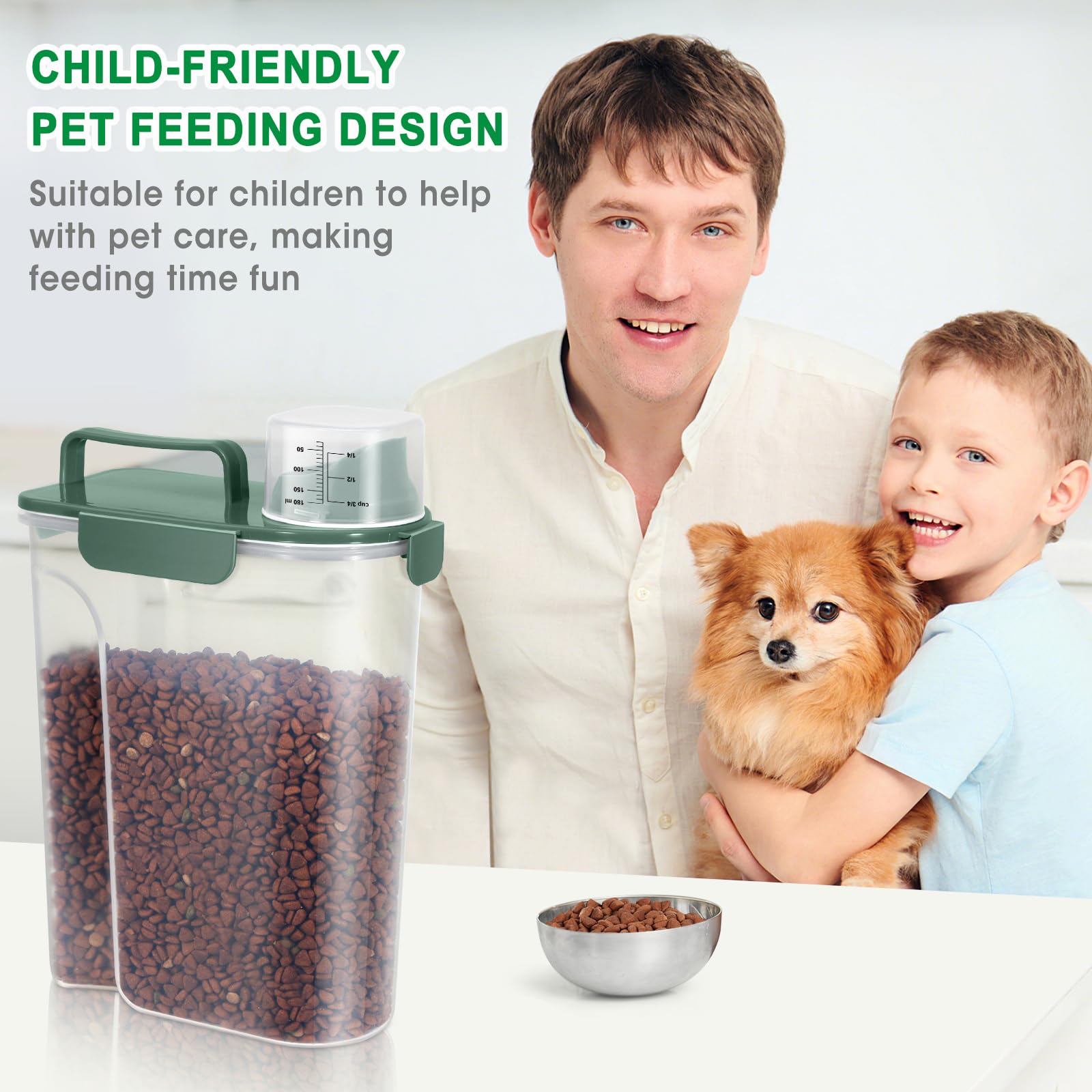 BPA-free, durable construction supports long-term pet food storage