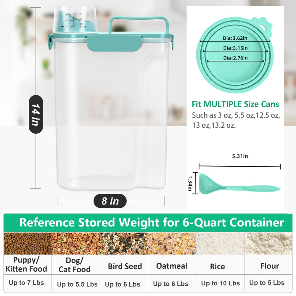 TBMax 6qt spout dispense for easy pouring of dry food.