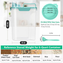 TBMax 6qt spout dispense for easy pouring of dry food.