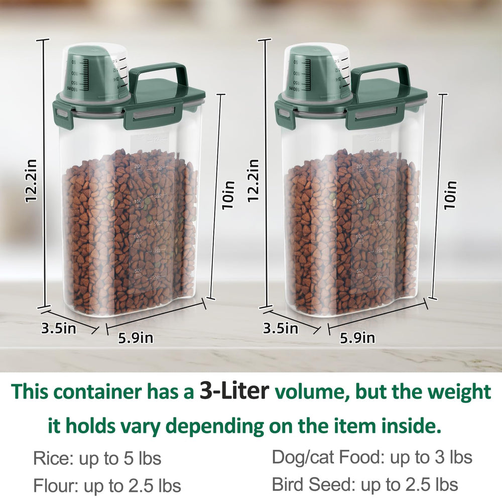 TBMAXS pine green airtight seal keeps pet food fresh during travel and storage.