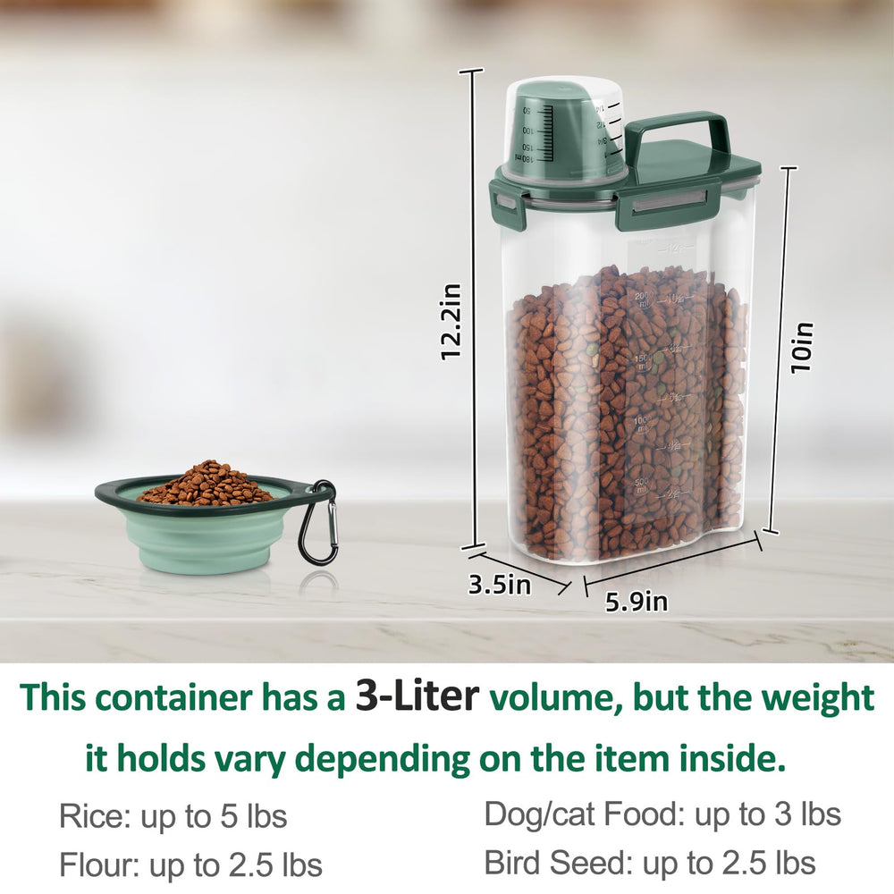 TBMAXS portable pet storage with clear body for quick content check