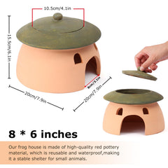 Tbpro terracotta reptile cave with detachable lid for easy interior checks.