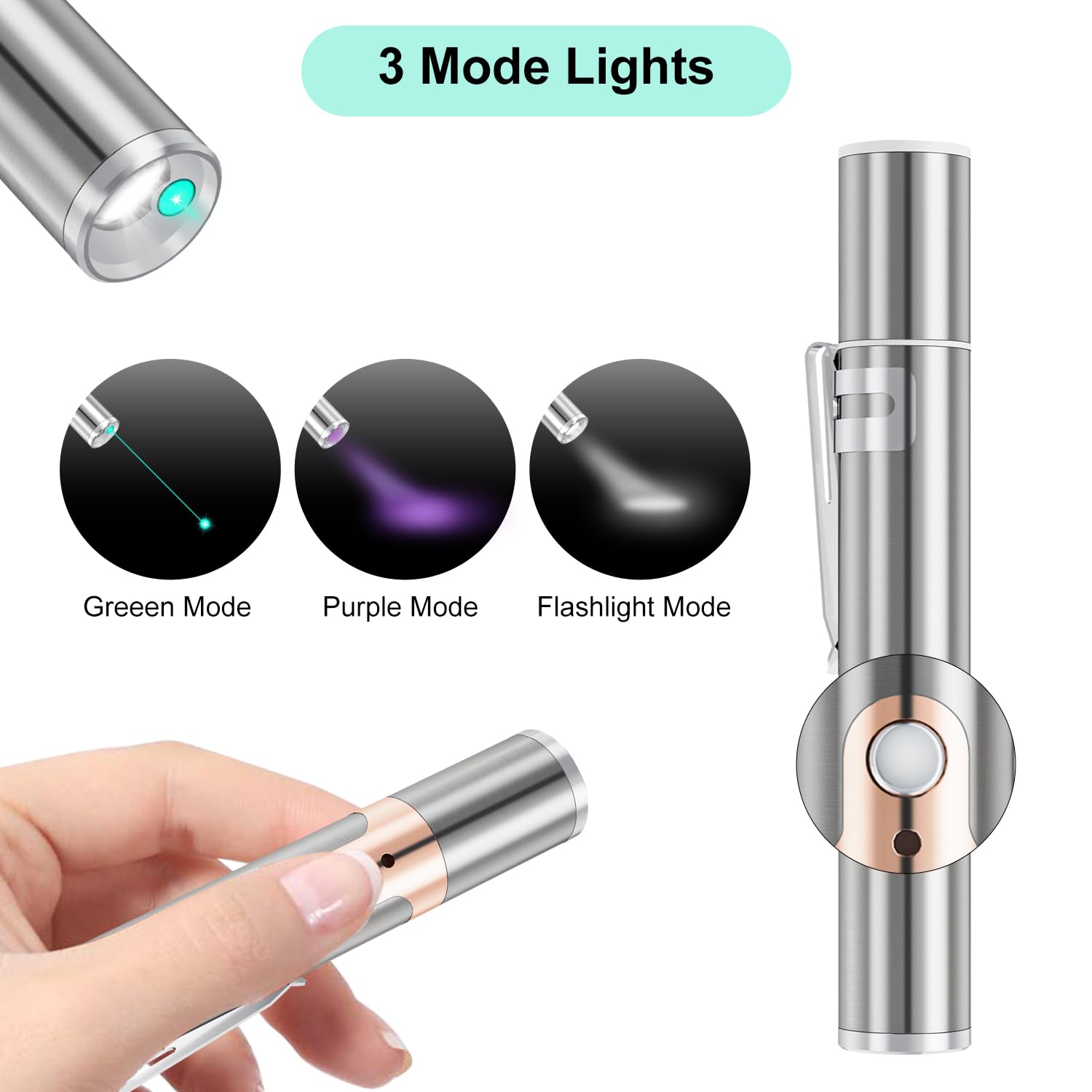TBTeek toy in green, purple, and white modes for versatile lighting during play