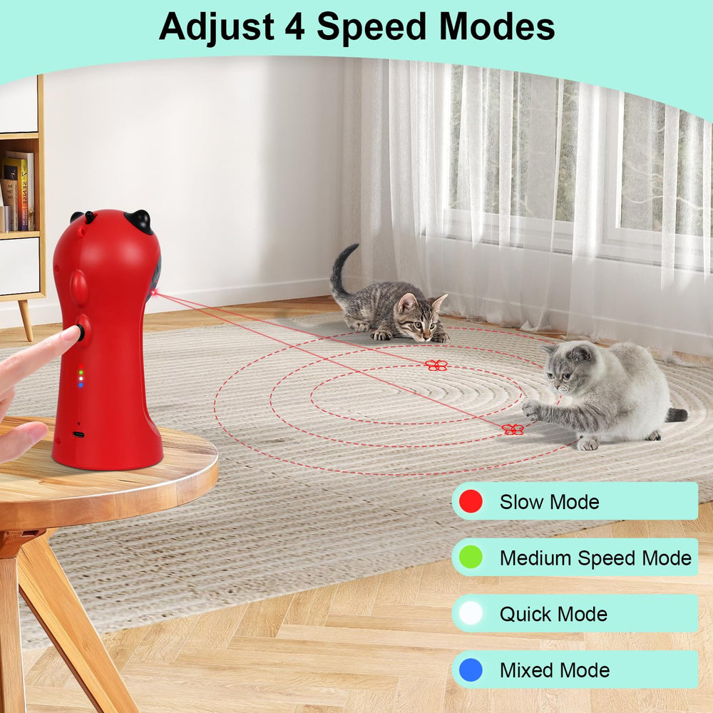 TBTeek adjustable-light-angle directs red dots across floors and walls.