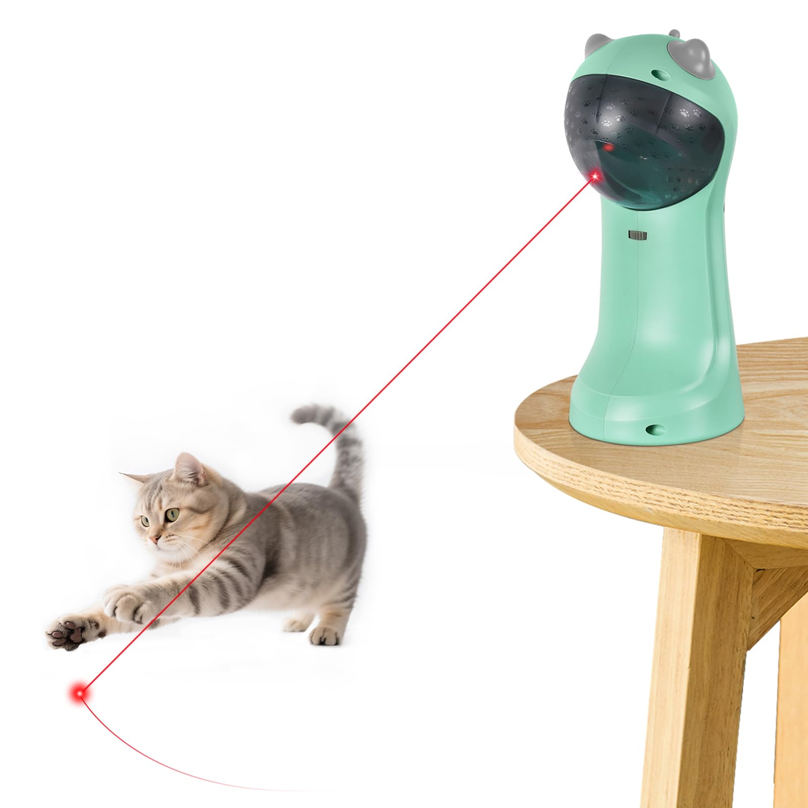 TBTeek cat toy in green with automatic motion for engaging indoor play.