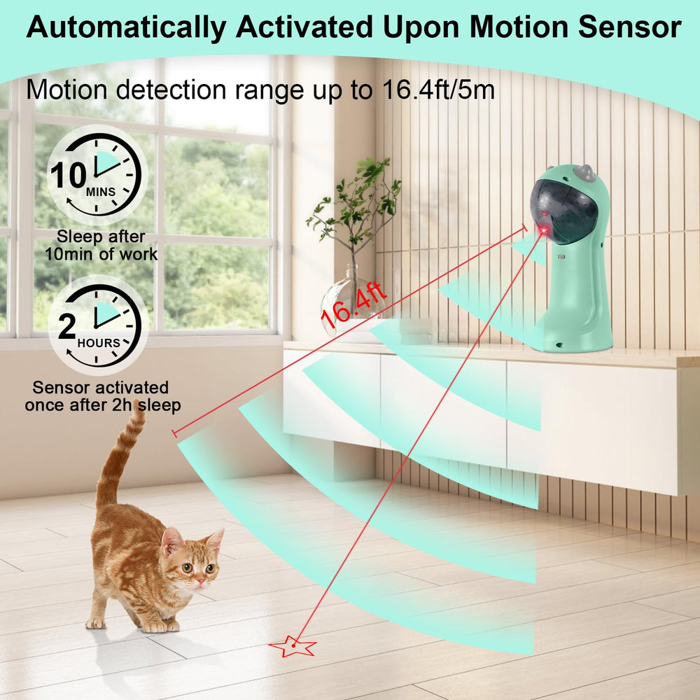 TBTeek cat toy with motion sensor that pauses and resumes play.