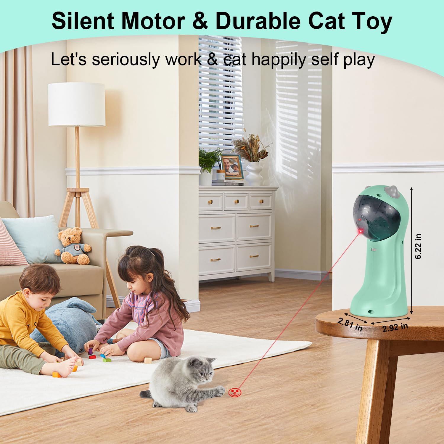 TBTeek cat toy packaging with manual and cable for easy setup.