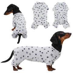T'CHAQUE Star Night Design dachshund pajamas for peaceful sleep and cozy lounging.
