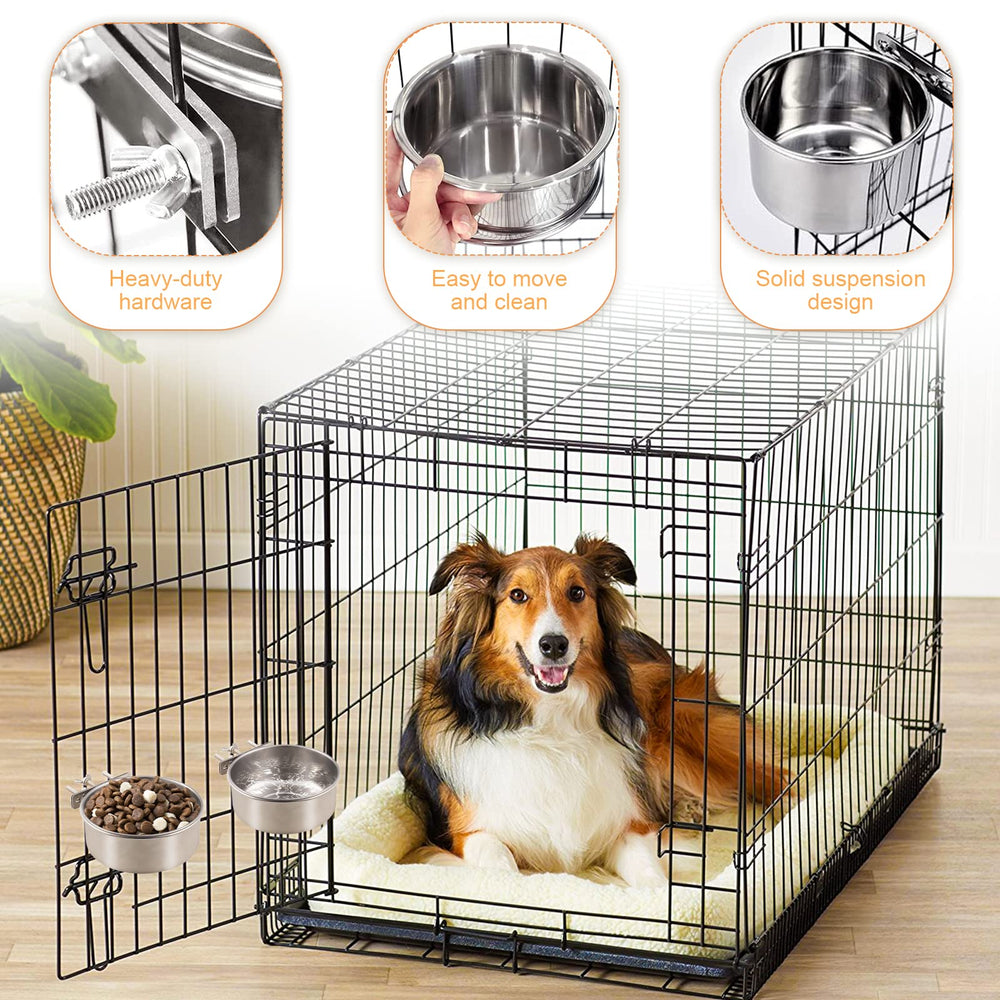 Tchrules crate food bowl wide mouth design minimizes mess during feeding