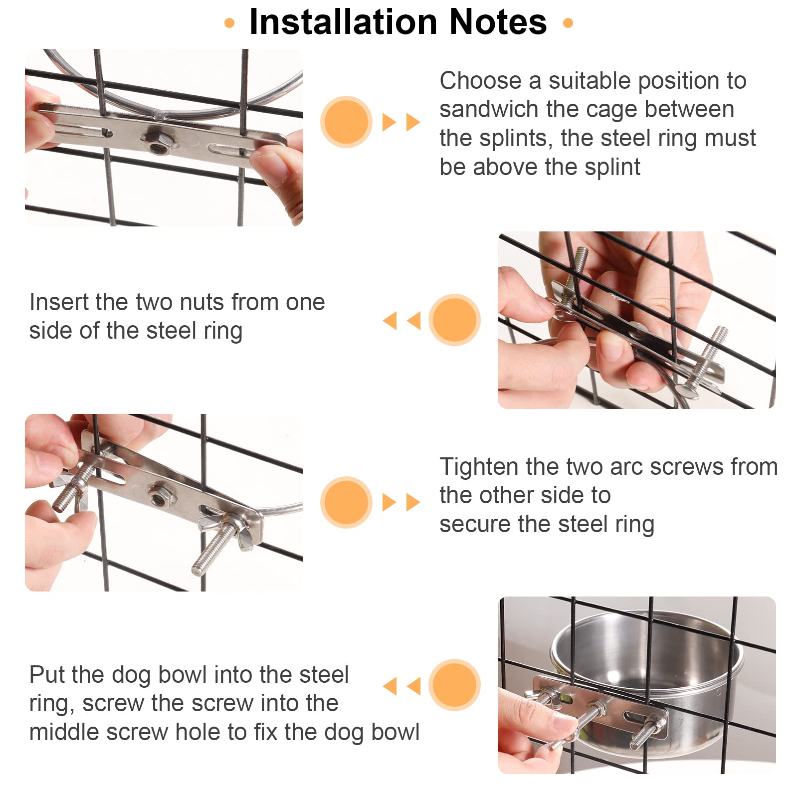 Tchrules fits most cages bowls install easily on various crate bars