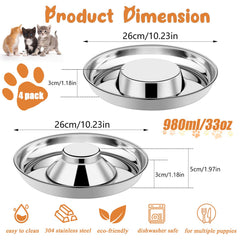 tchrules raised center design puppy bowls, preventing tipping during meals.