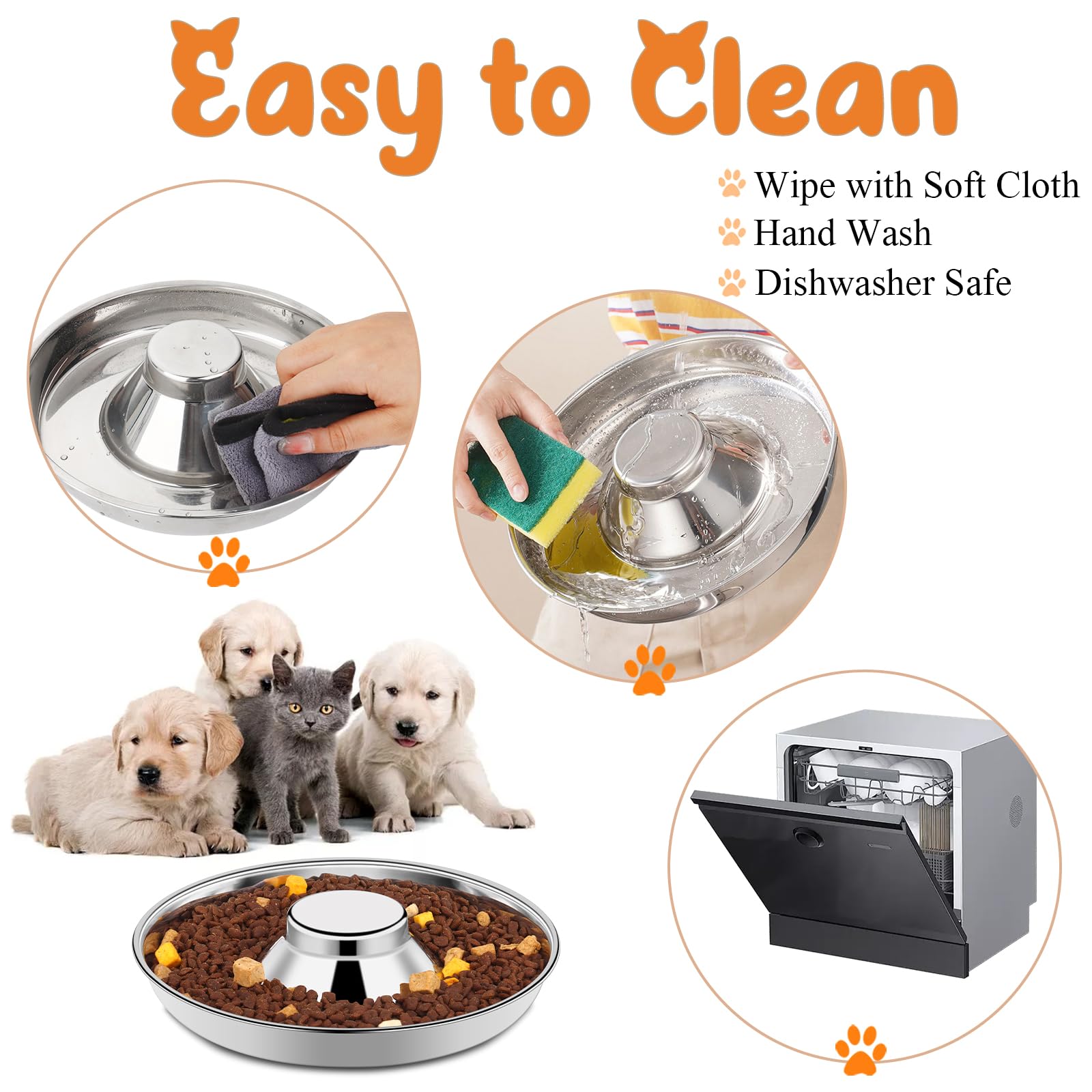 tchrules wide mouth and low rim design, comfortable feeding posture for small pets.
