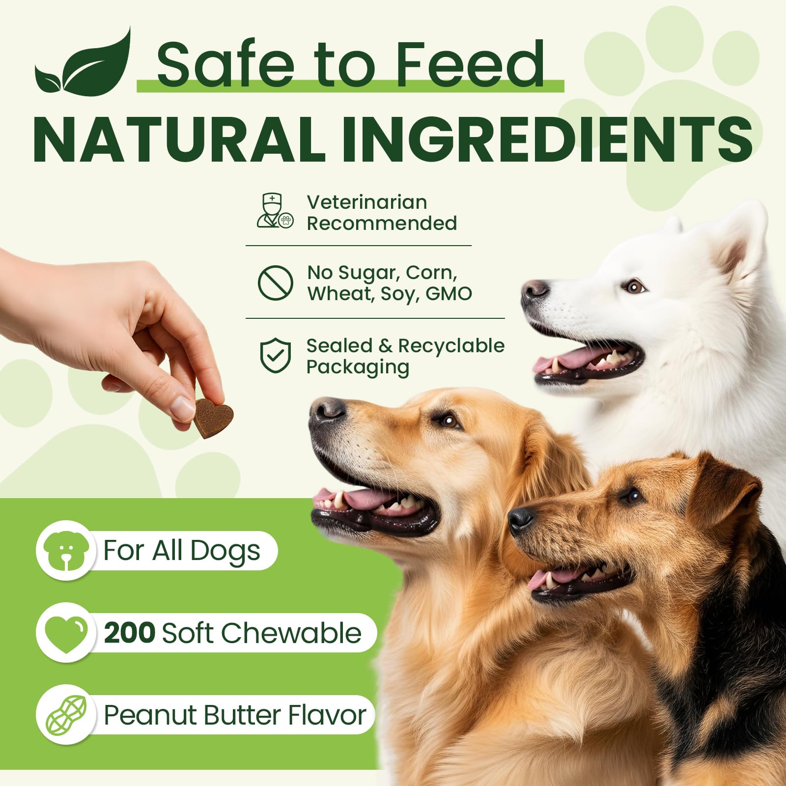 Tciika dog vitamins for heart liver brain and eye support.