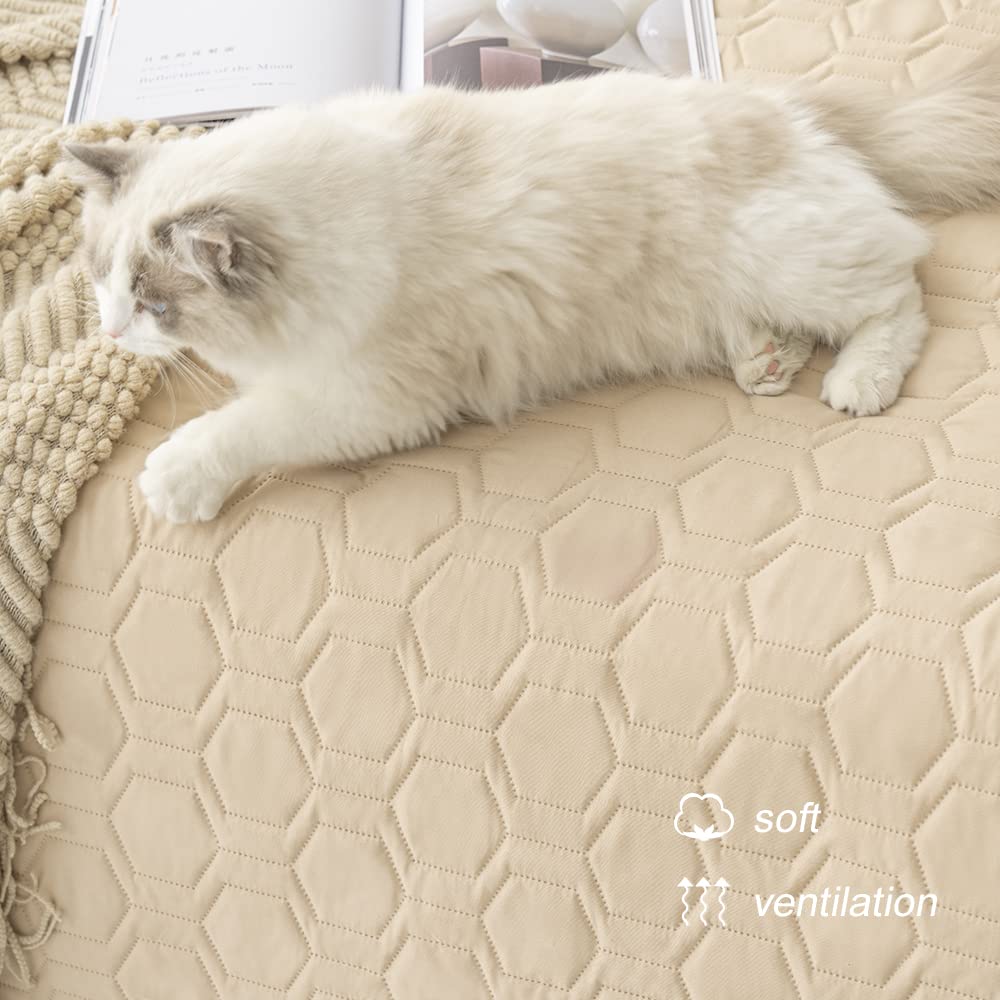 Tcksstex beige dog bed cover 52x82 guarding sofas with plush comfort.