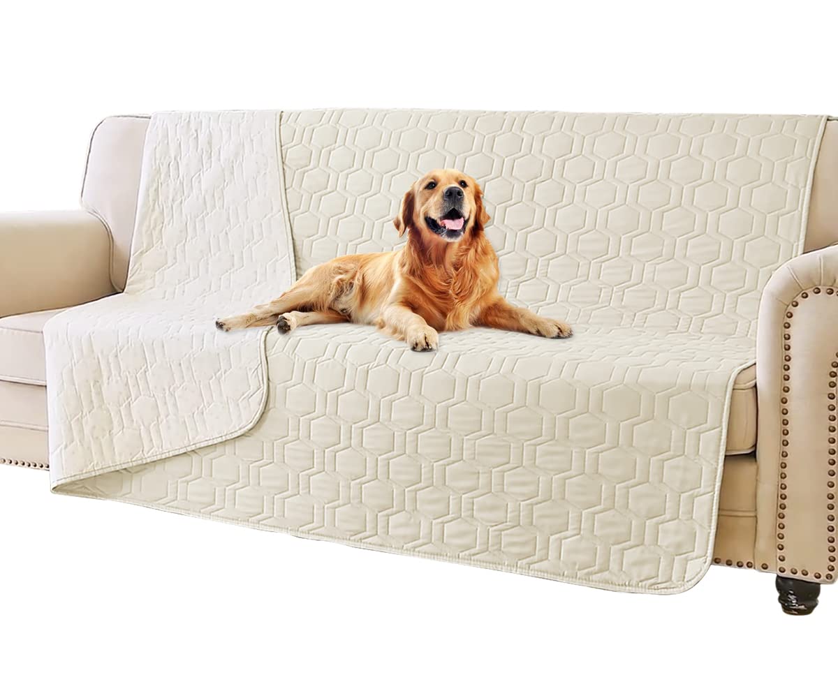 Tcksstex waterproof dog bed cover in ivory protecting furniture from spills