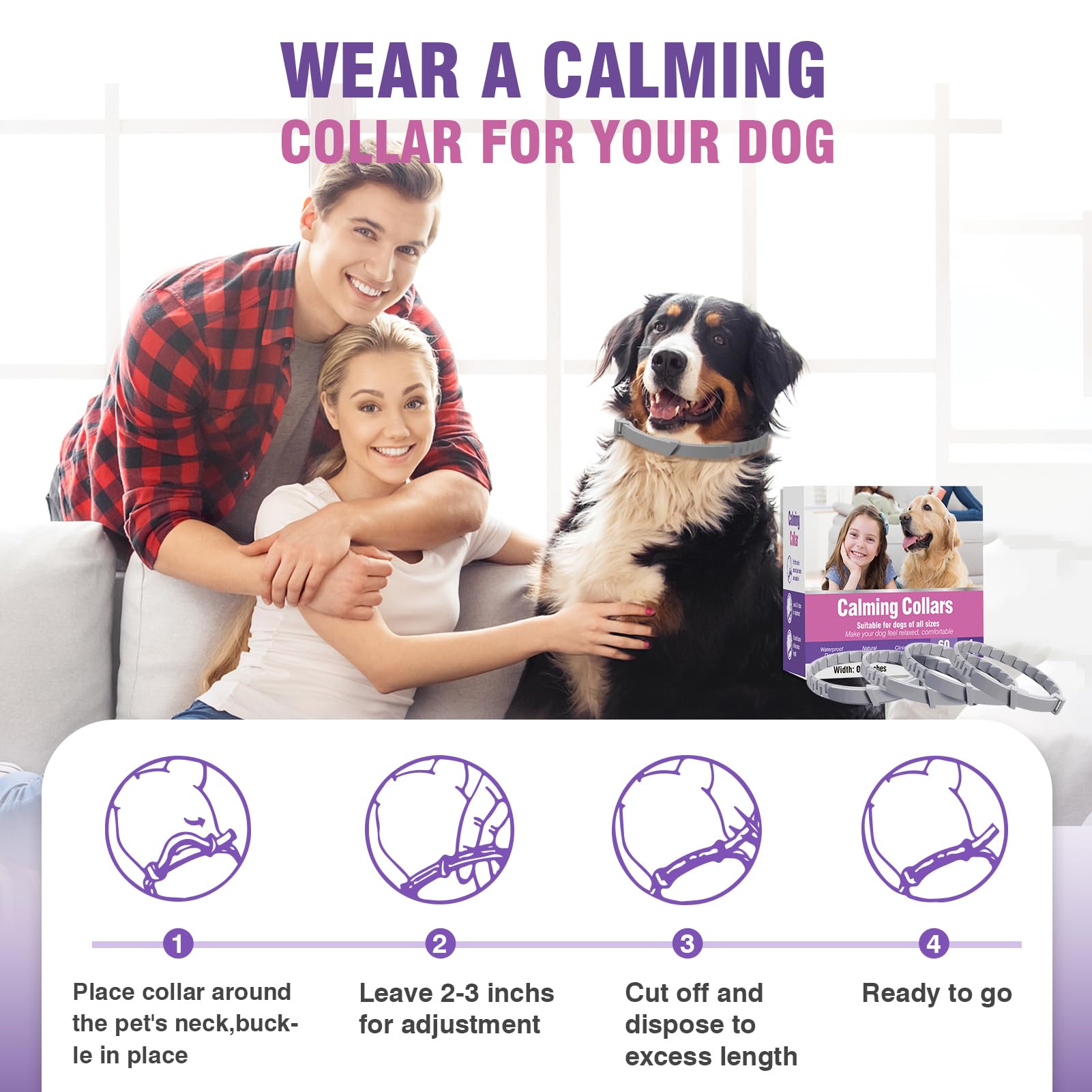 Tcllka durable calming collar for small to large dogs.