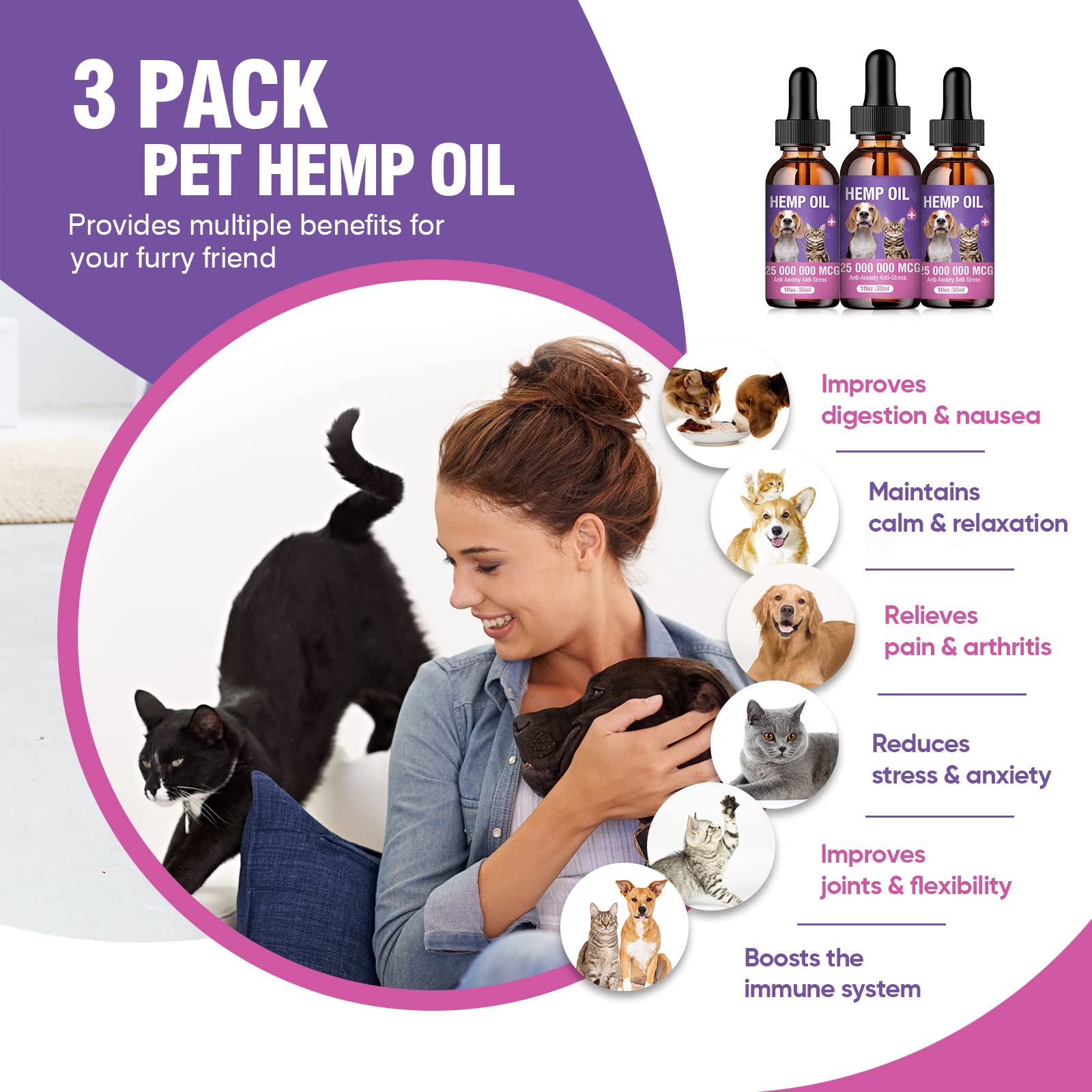 Tcllka Hemp Oil dropper delivering easy-to-dose calming drops for pets.