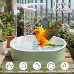 Tcwhniev bird shower fountain top view showing dual outlet layout