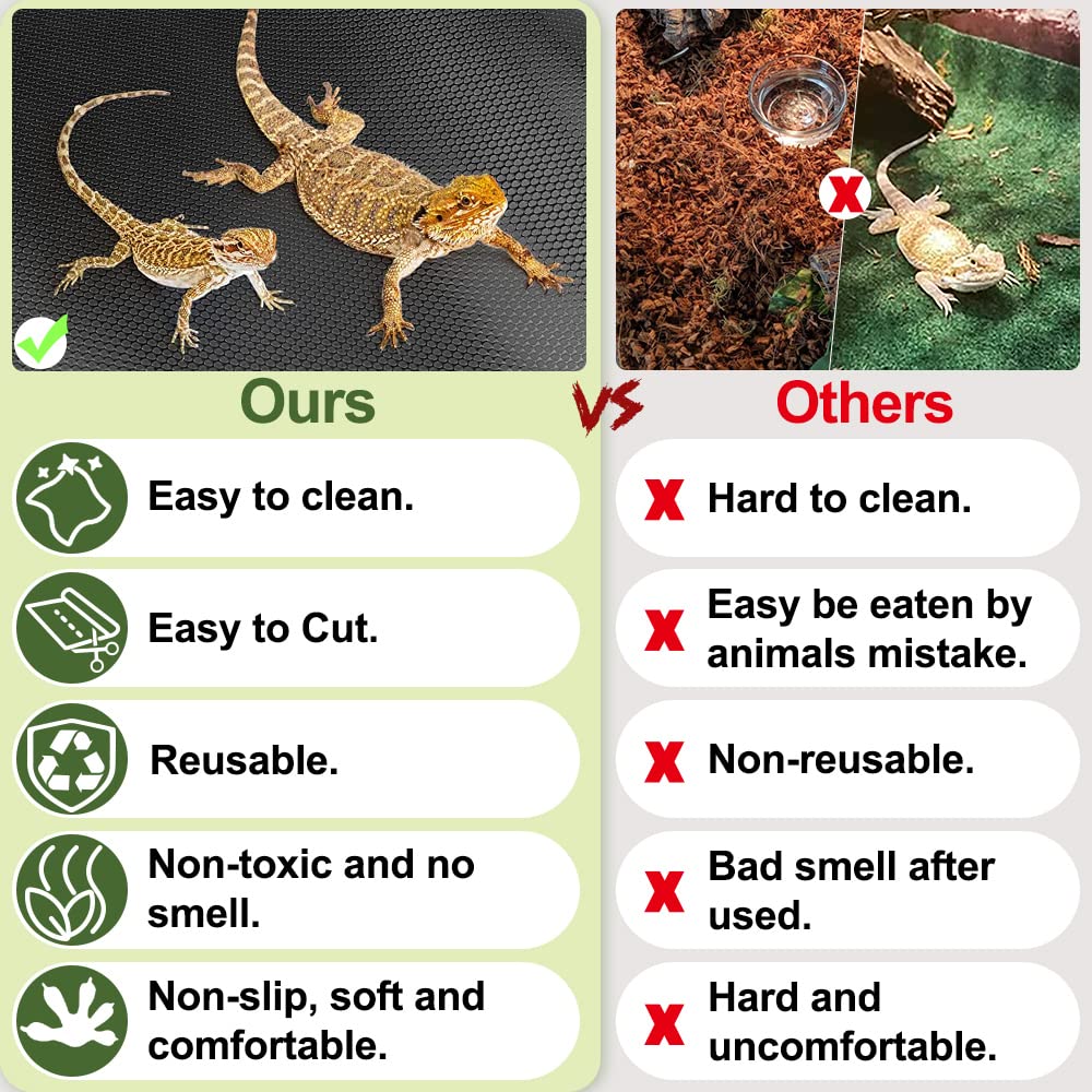 TCYPUHL bearded dragon substrate alternative with textured surface for grip.