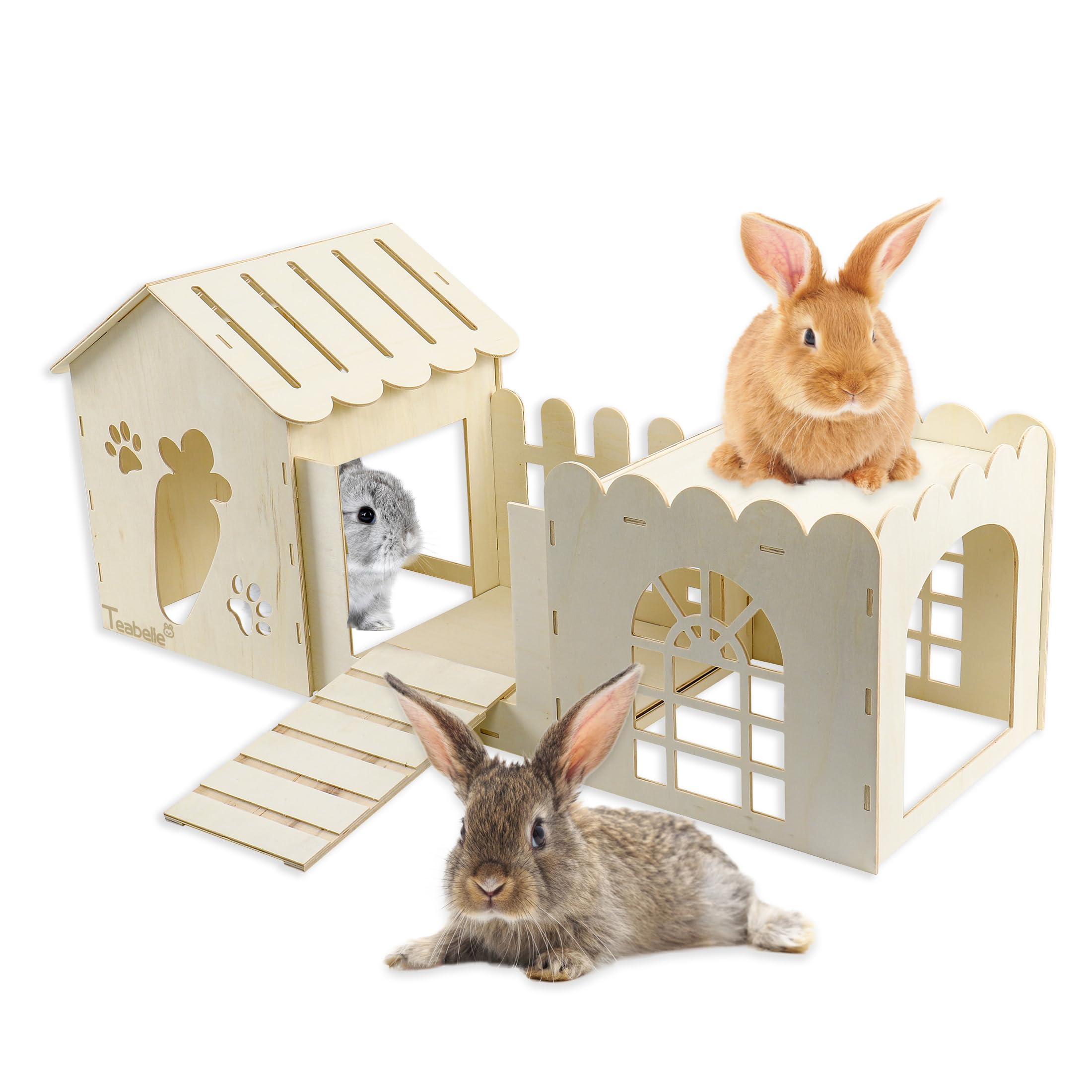 Teabelle Large Rabbit Hideout House wide view for spacious play and rest