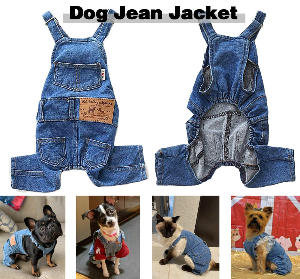 Tealots casual streetwear denim outfit for small and medium dogs.