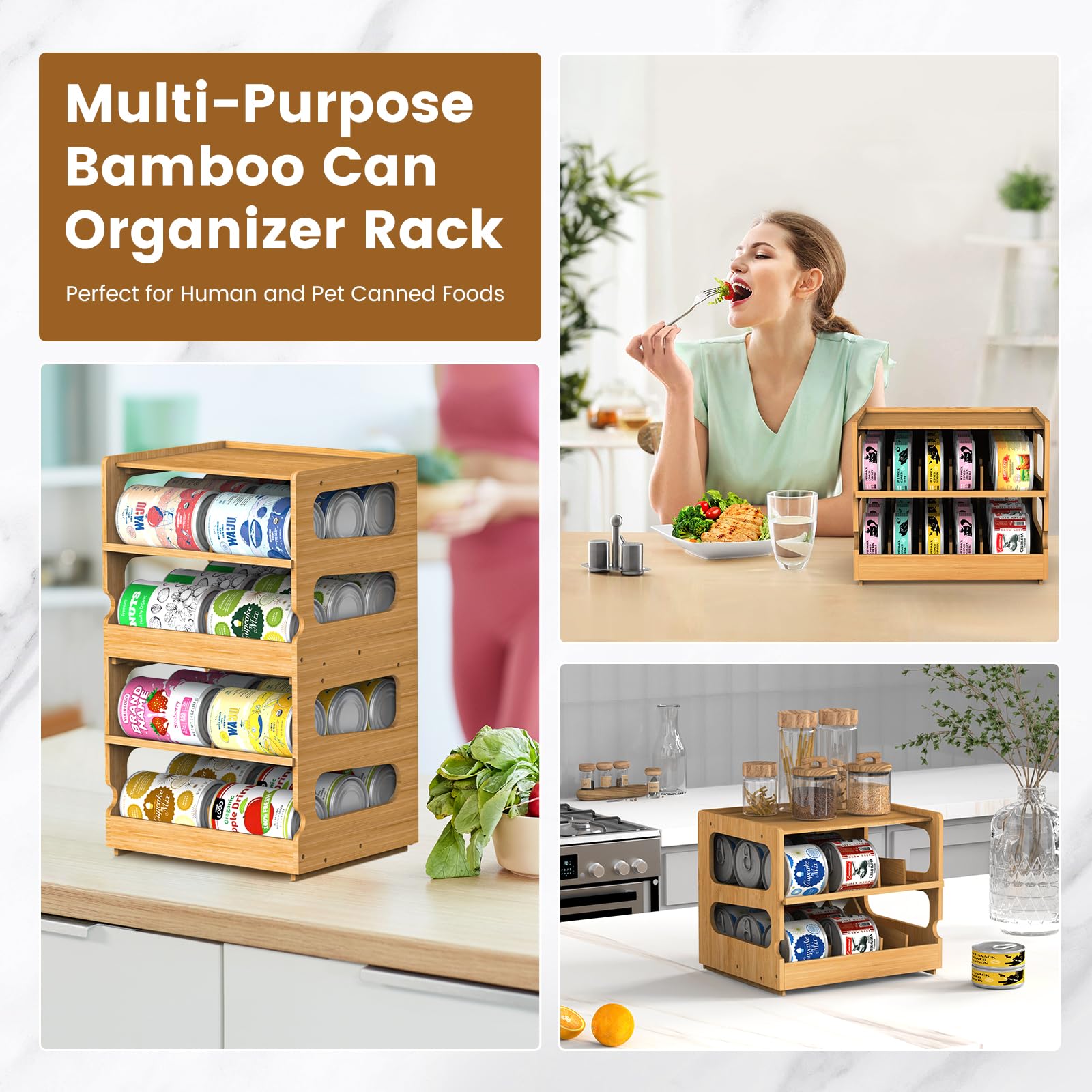 Teamkio holds up to 36 cans in a neat, organized rack.