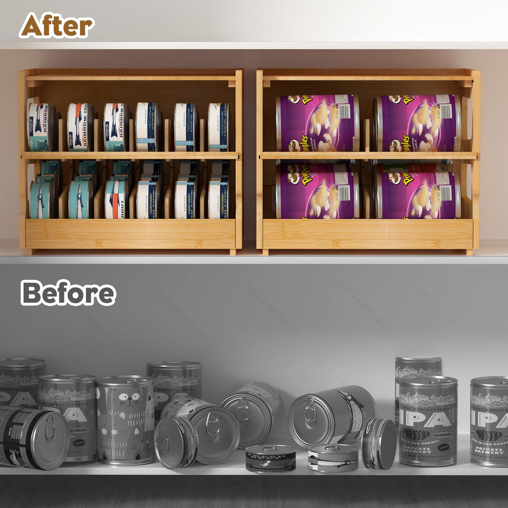 Teamkio pantry storage solution fits cabinets and shelves.