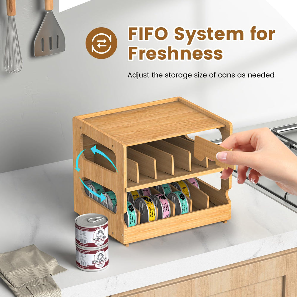 Teamkio bamboo construction with natural finish complements kitchen decor.