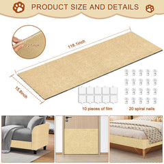TEBANTY Cat Scratch Mat adhesive back ensures secure attachment