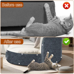 TEBANTY cat scratch mat attached to a sofa to shield upholstery