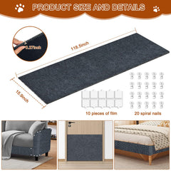 TEBANTY cat scratch mat with self-adhesive back for secure installation