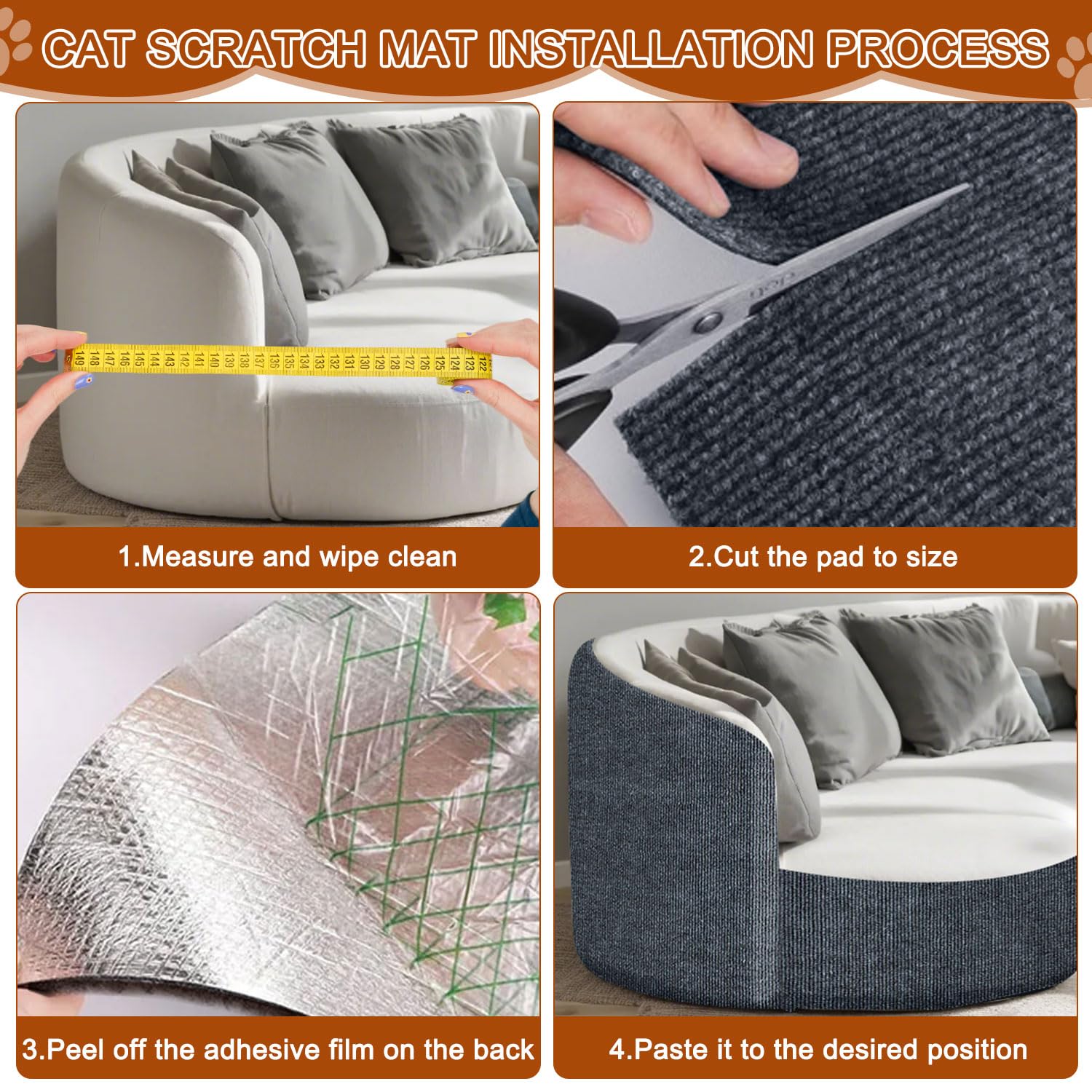 TEBANTY cat scratch mat covering table legs for guard against scratches