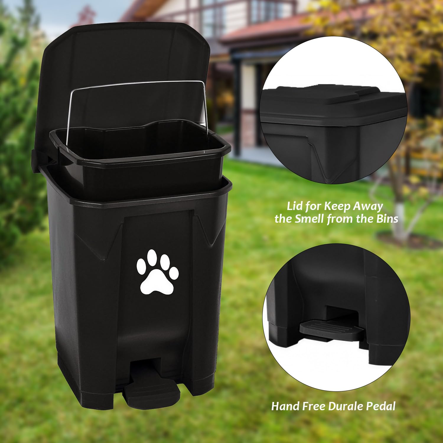 Tebiete large capacity waste bin for yard and garden use